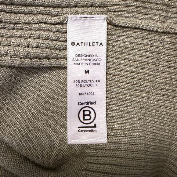 Athleta Evergreen Sweater Hoodie Sage Green Pullover Kangaroo Pocket Medium - Picture 7 of 10